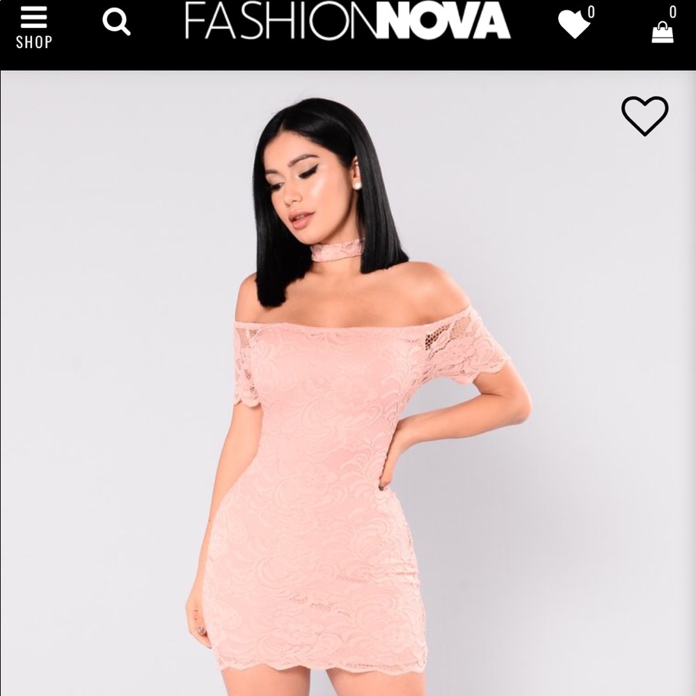 Pink lace fashion nova dress